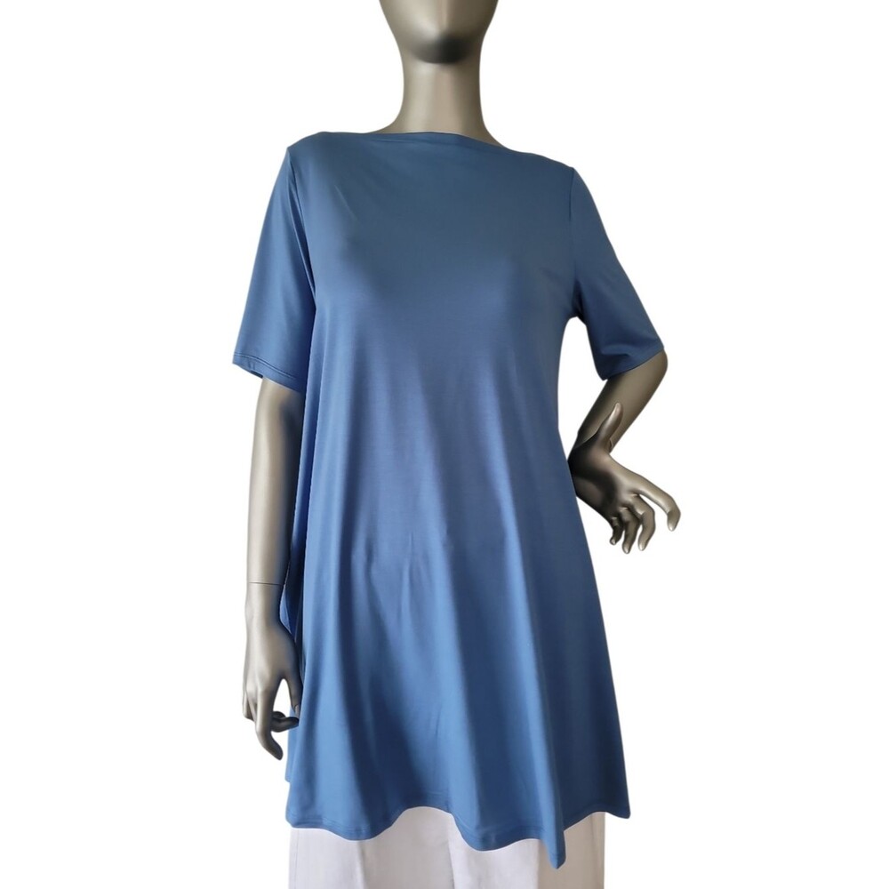 Eileen Fisher Coast Side Slits Boat Neck  Tunic Size Small